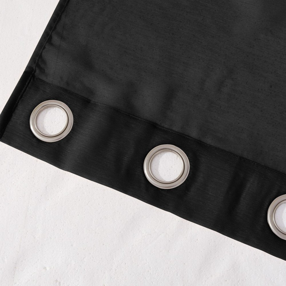 Set of Two 84" Black Solid Modern Window Panels