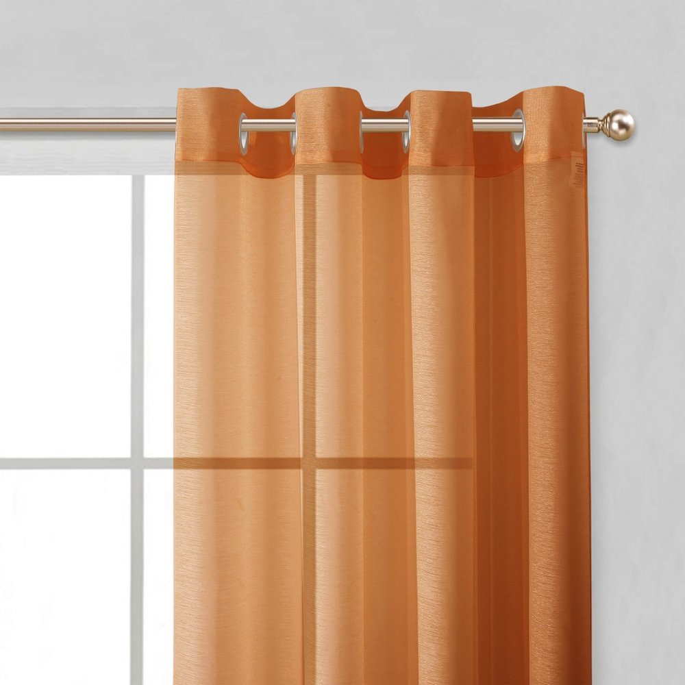 Set of Two 84" Rust Solid Modern Window Panels close-up detail