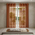 Set of Two 84"  Rust Solid Modern Window Panels