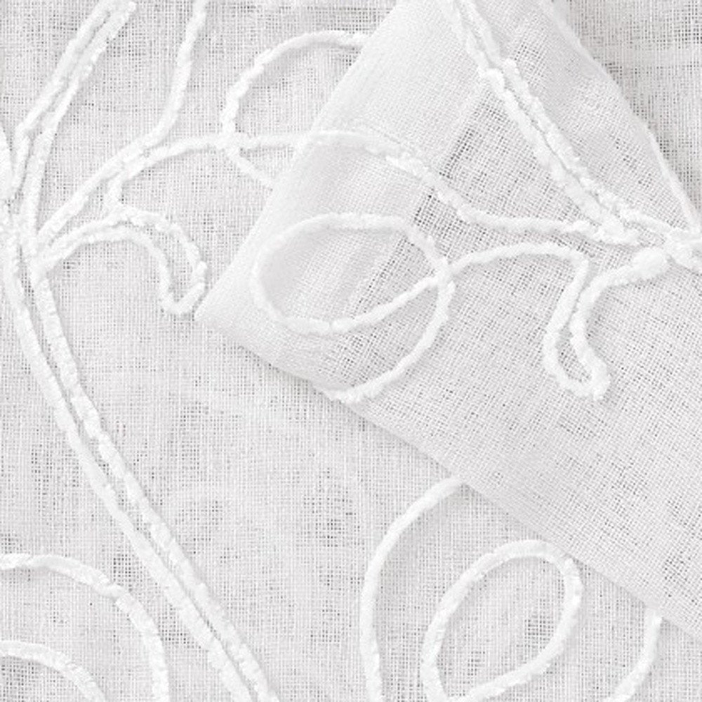Set of Two 84" Blush Boho Embroidered Window Panels on a white background