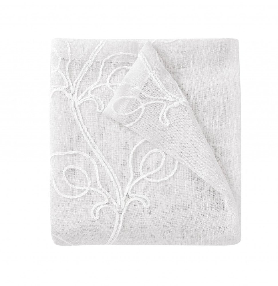 Set of Two 84" Blush Boho Embroidered Window Panels on a white background