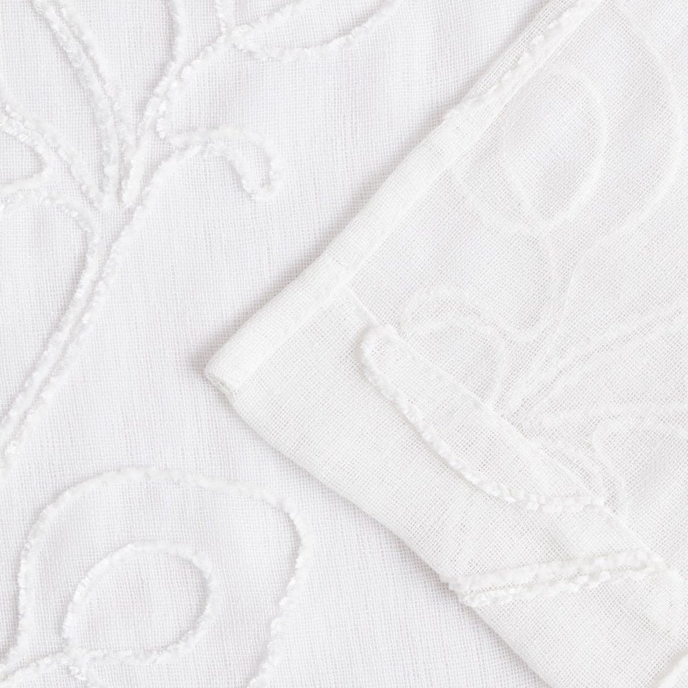 Set of Two 84" Blush Boho Embroidered Window Panels on a white background