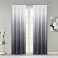 Set of Two 84" Black Ombre Shades Window Panels on a white background
