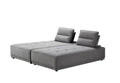 Gray Fabric L Shaped Two Piece Sofa and Chaise Sectional