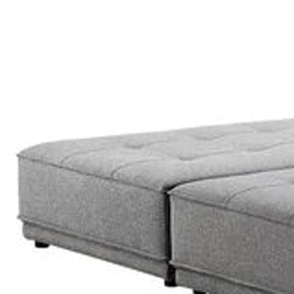 Gray Fabric L Shaped Two Piece Sofa and Chaise Sectional