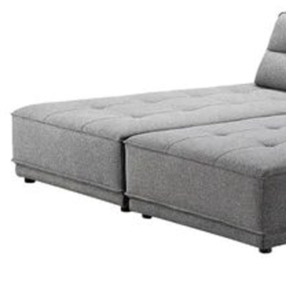 Gray Fabric L Shaped Two Piece Sofa and Chaise Sectional