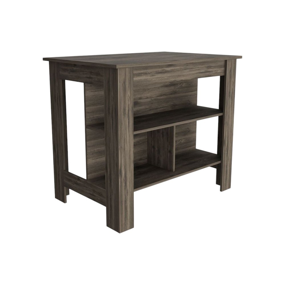 Brown 41" Kitchen Island With Storage on a white background