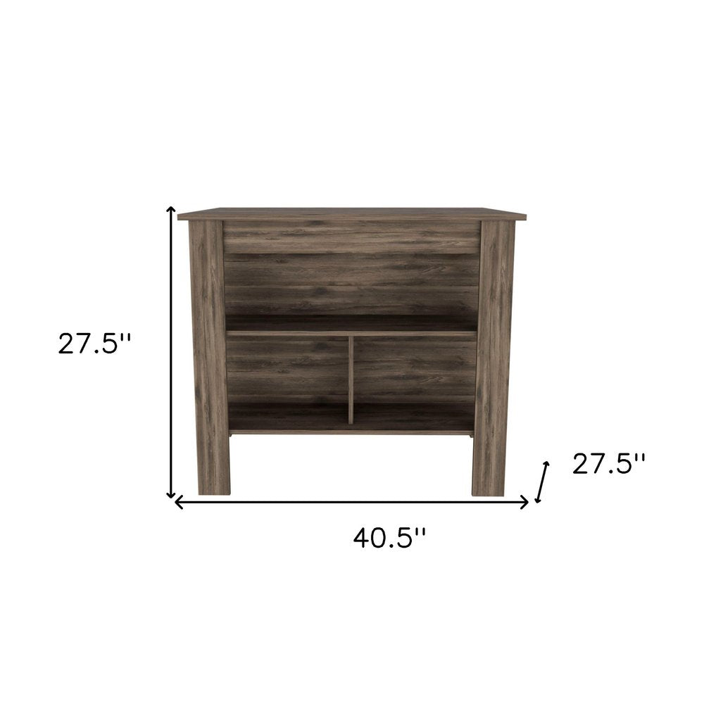 Brown 41" Kitchen Island With Storage on a white background