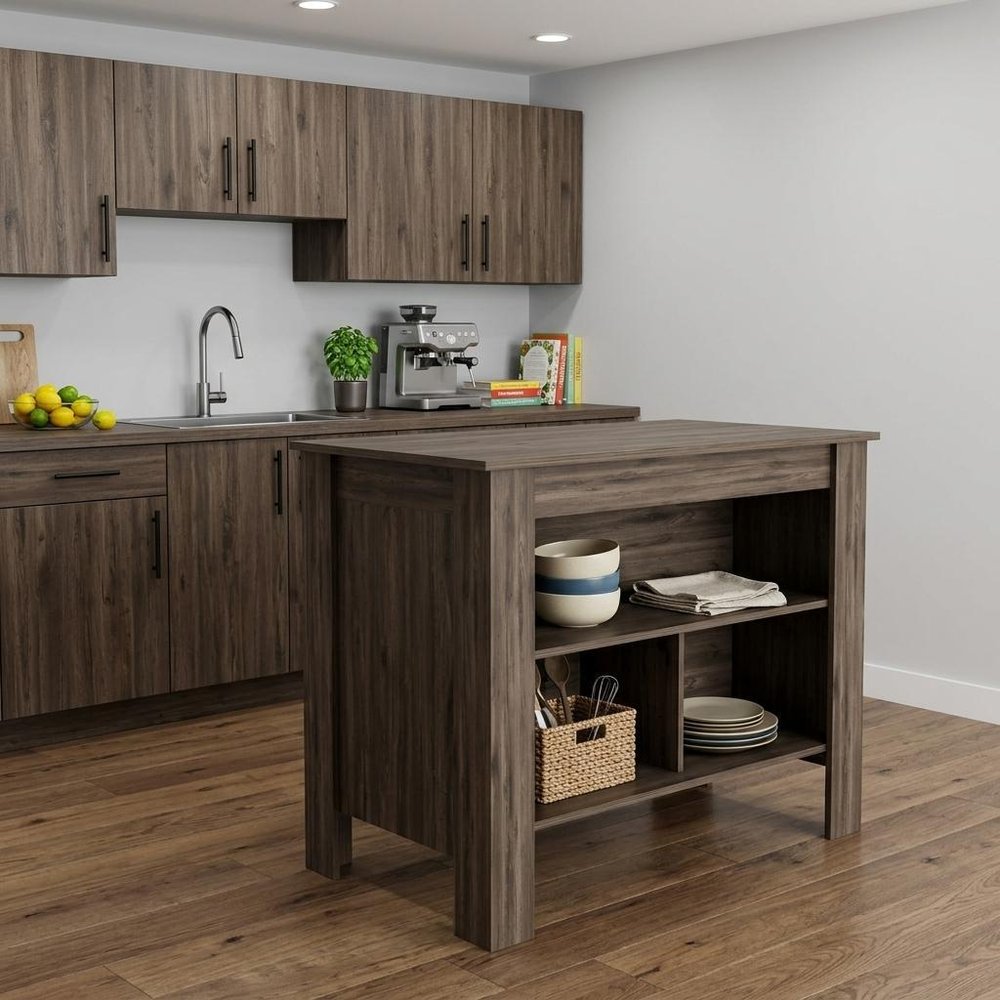 Brown 41" Kitchen Island With Storage in a home interior