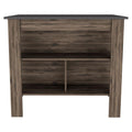 Dark Brown and Brown 41" Kitchen Island With Storage on a white background