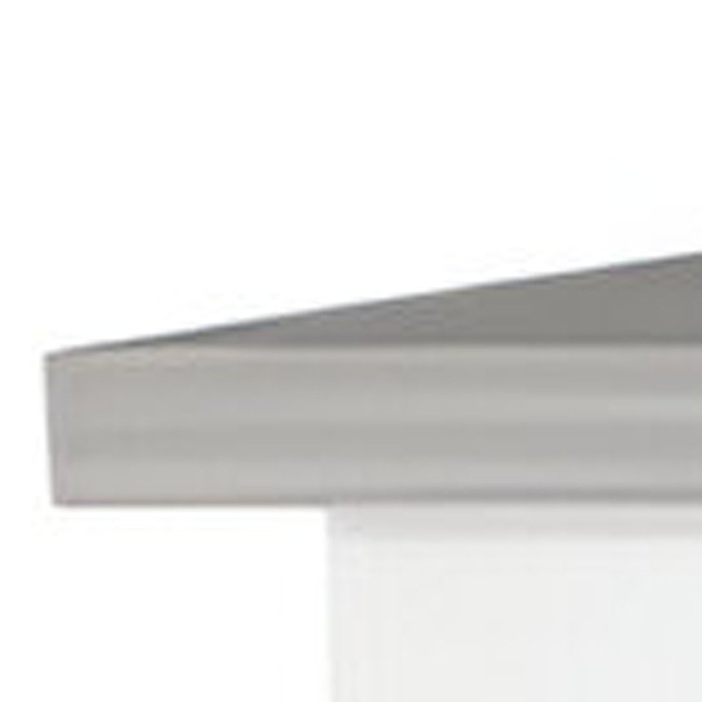 White and Gray 41" Kitchen Island With Storage on a white background