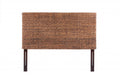 Brown Natural and Rustic Woven Banana Leaf Straight Queen Size Headboard on a white background