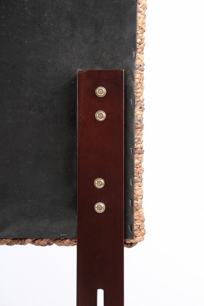 Brown Natural and Rustic Woven Banana Leaf Straight Queen Size Headboard on a white background
