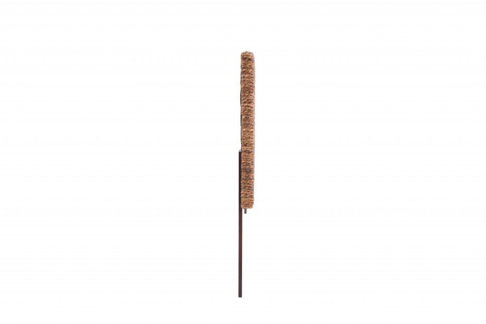 Brown Natural and Rustic Woven Banana Leaf Straight Queen Size Headboard on a white background