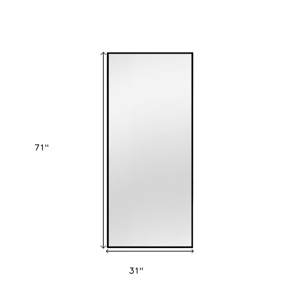 71" Black Aluminum Framed Bathroom Vanity Mirror
