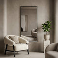 71" Black Metal Freestanding Framed Standing Mirror