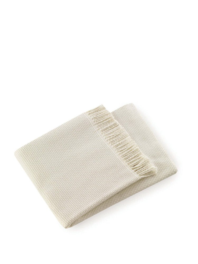 Soft Creamy White Links Pattern Throw Blanket on a white background