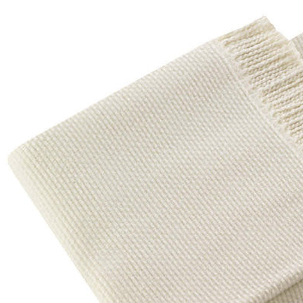 Soft Creamy White Links Pattern Throw Blanket on a white background