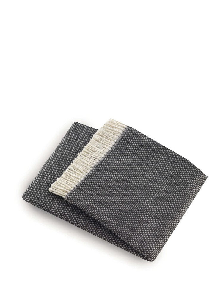 Soft Dark Gray Links Pattern Throw Blanket on a white background