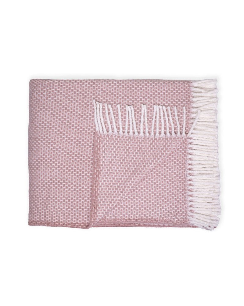 Soft Dusty Rose Links Pattern Throw Blanket on a white background