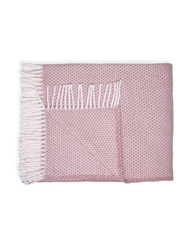 Soft Dusty Rose Links Pattern Throw Blanket on a white background