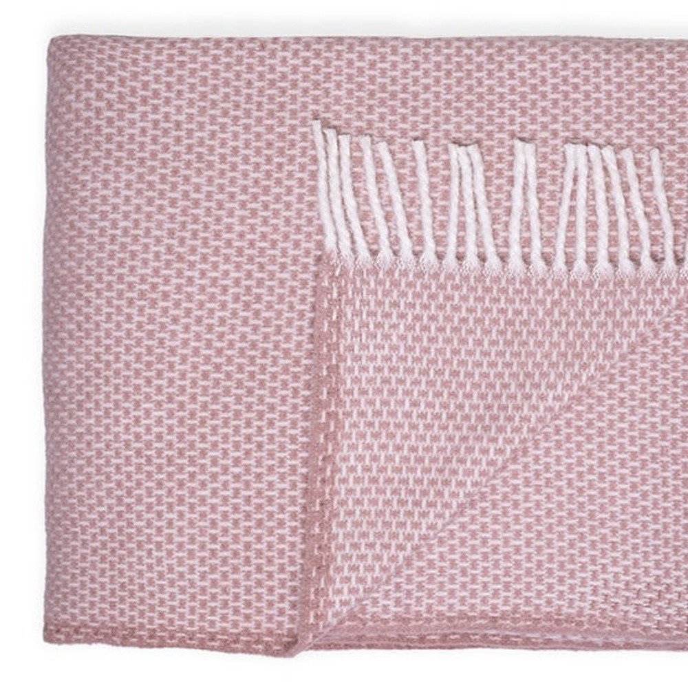 Soft Dusty Rose Links Pattern Throw Blanket on a white background