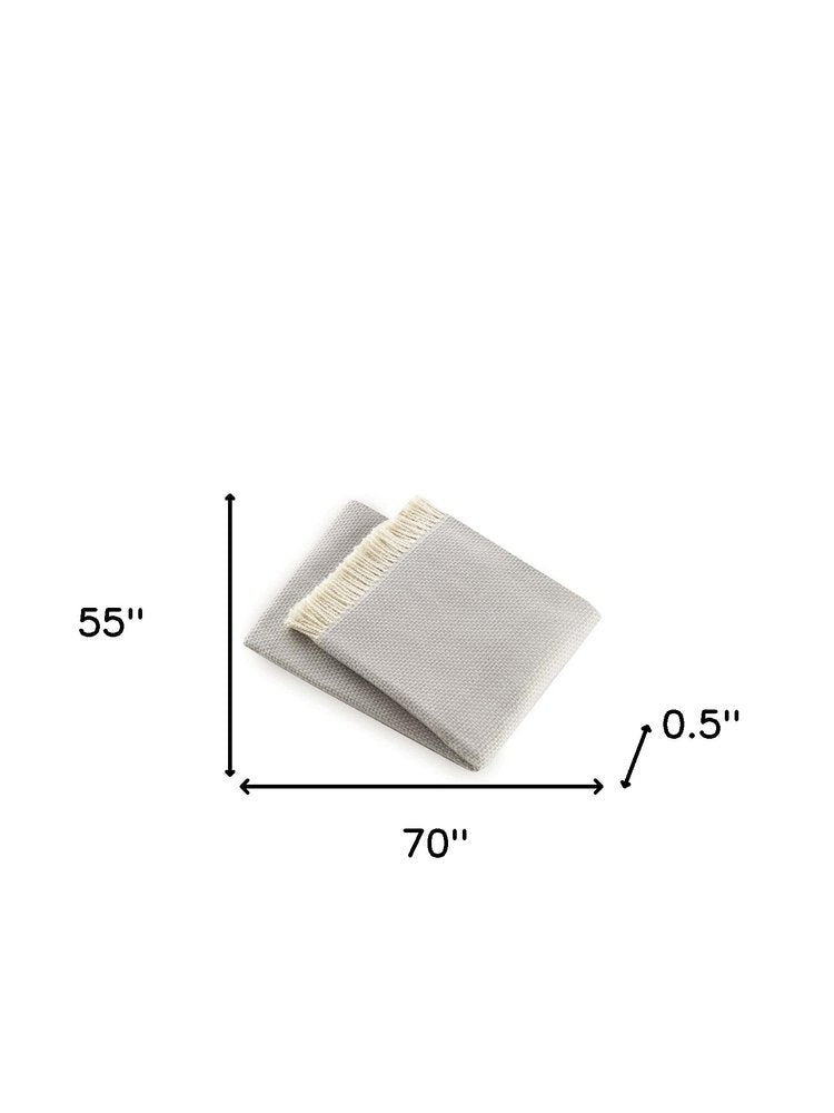 Soft Light Gray Links Pattern Throw Blanket on a white background
