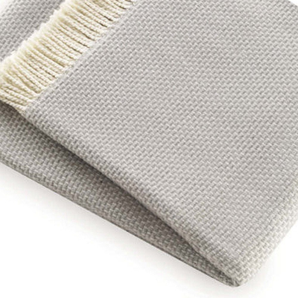 Soft Light Gray Links Pattern Throw Blanket on a white background