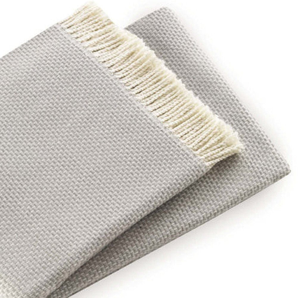 Soft Light Gray Links Pattern Throw Blanket on a white background