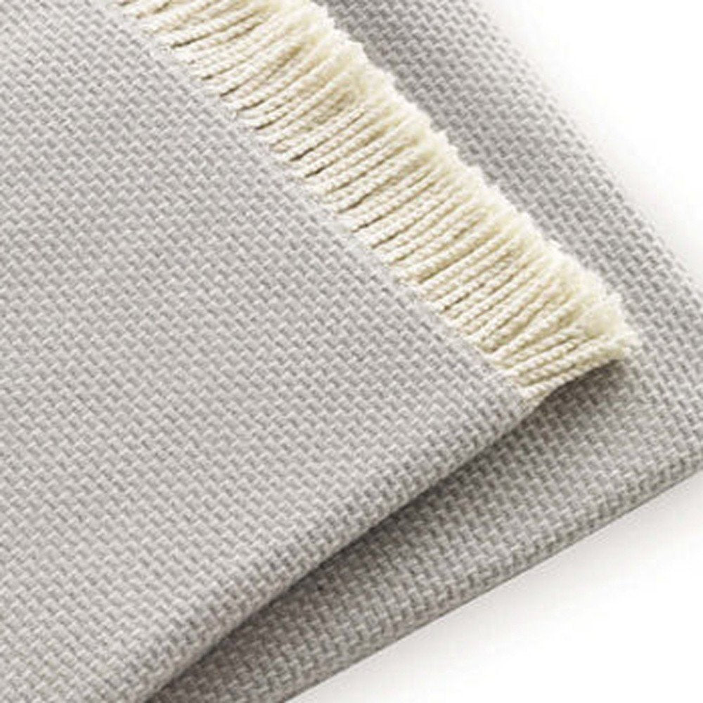 Soft Light Gray Links Pattern Throw Blanket close-up detail