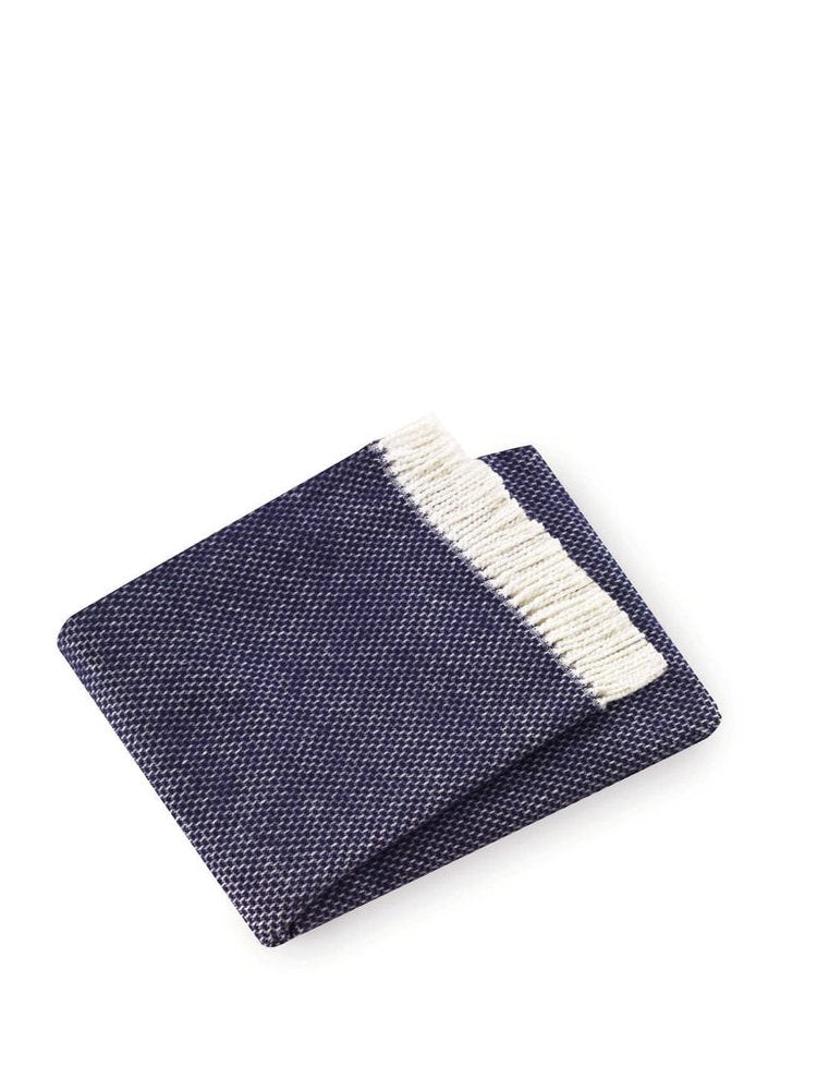 Soft Navy Blue Links Pattern Throw Blanket on a white background