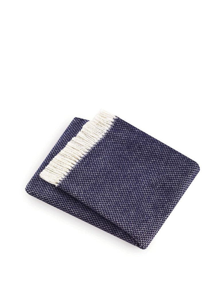 Soft Navy Blue Links Pattern Throw Blanket on a white background