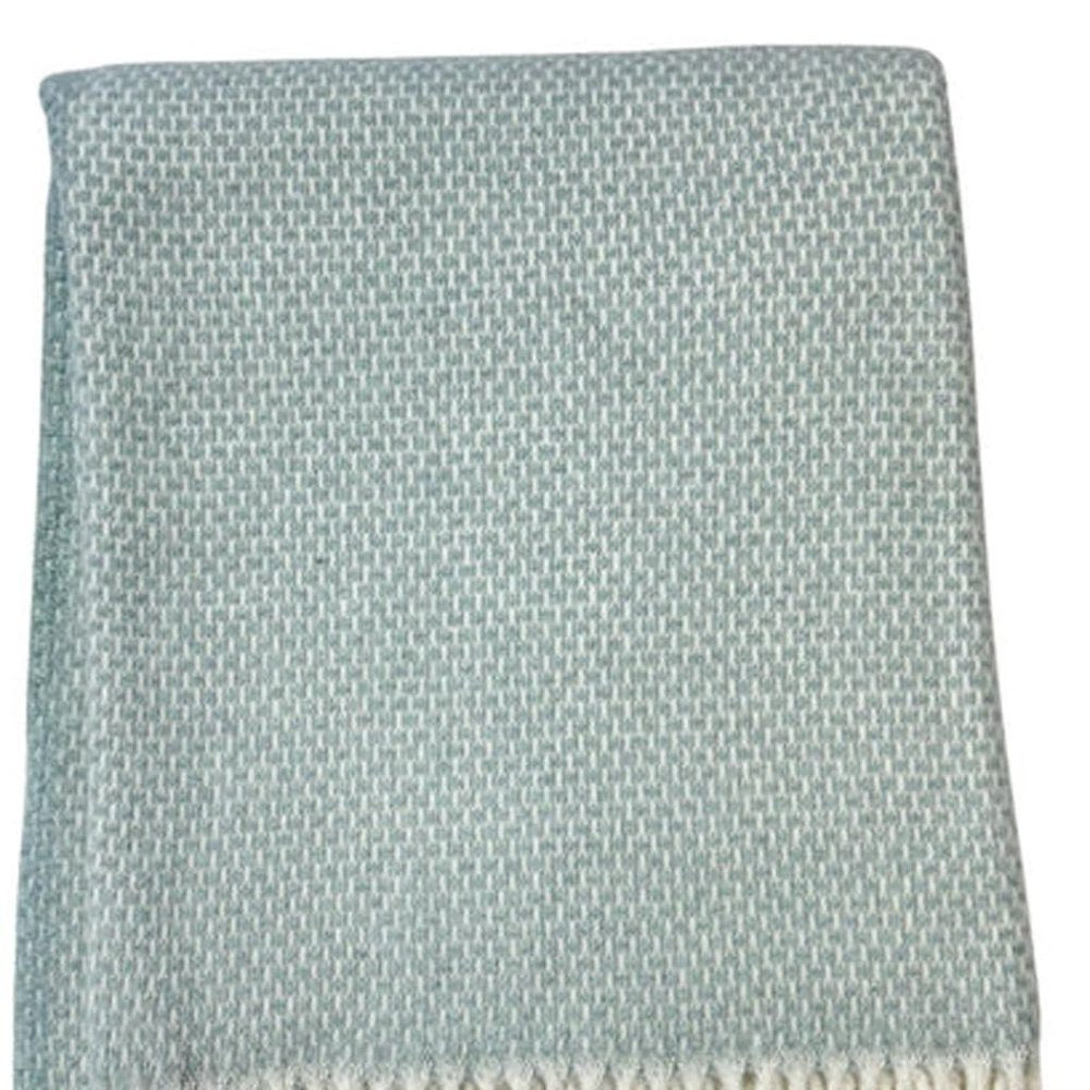 Soft Sky Blue Links Pattern Throw Blanket on a white background