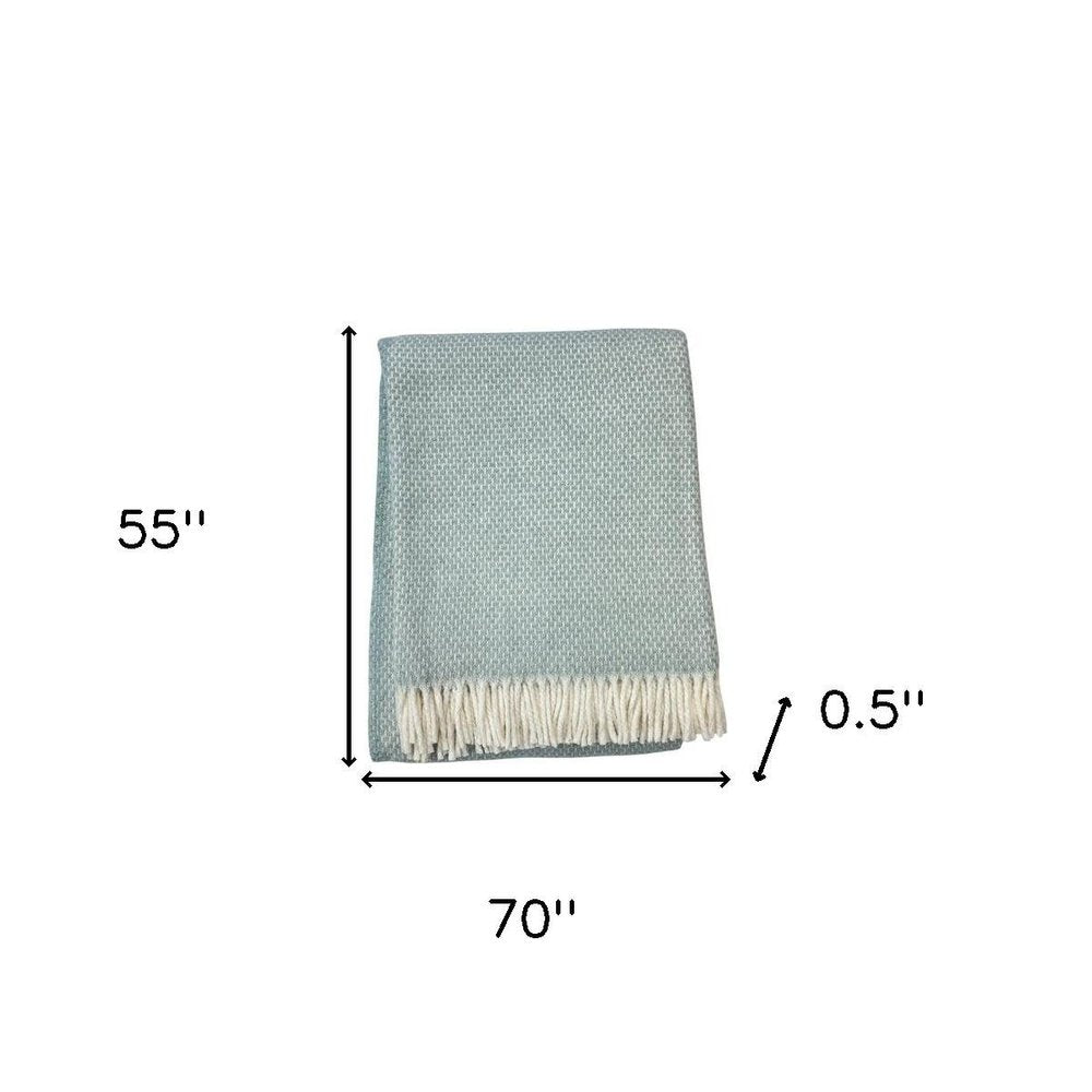Soft Sky Blue Links Pattern Throw Blanket on a white background