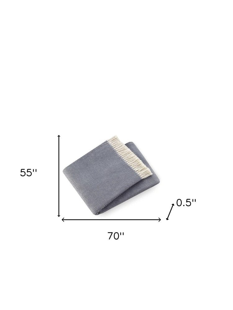 Soft Slate Gray Links Pattern Throw Blanket on a white background