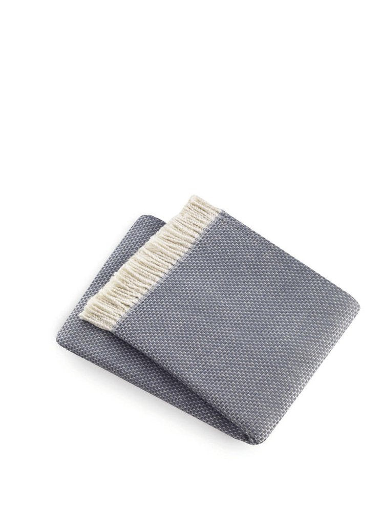 Soft Slate Gray Links Pattern Throw Blanket on a white background