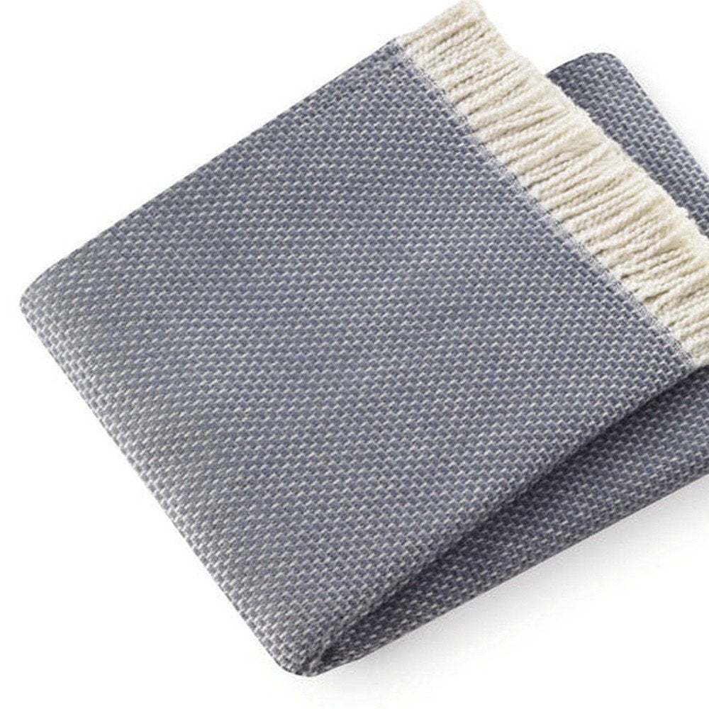 Soft Slate Gray Links Pattern Throw Blanket on a white background