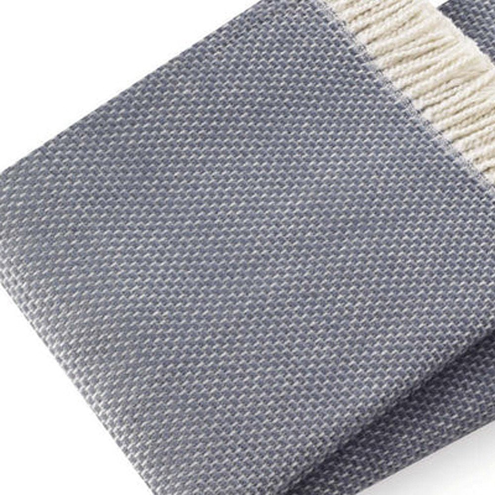 Soft Slate Gray Links Pattern Throw Blanket close-up detail