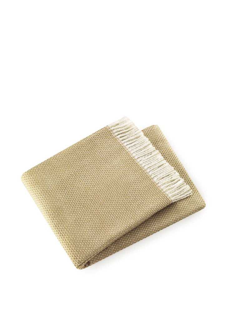Soft Yellow Stone Links Pattern Throw Blanket on a white background