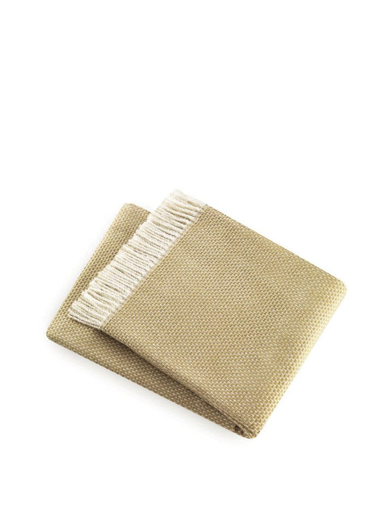 Soft Yellow Stone Links Pattern Throw Blanket on a white background