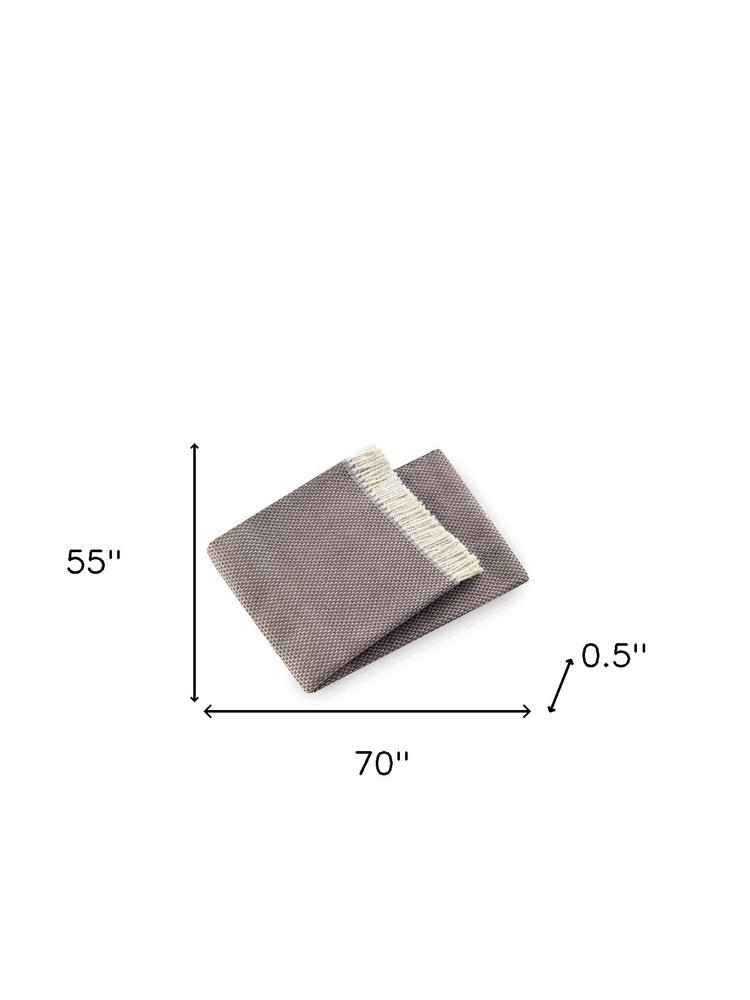 Soft Taupe Links Pattern Throw Blanket on a white background