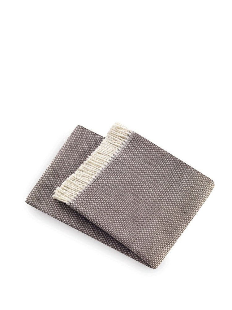 Soft Taupe Links Pattern Throw Blanket on a white background