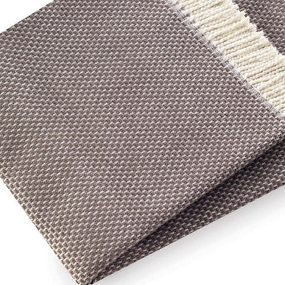 Soft Taupe Links Pattern Throw Blanket close-up detail