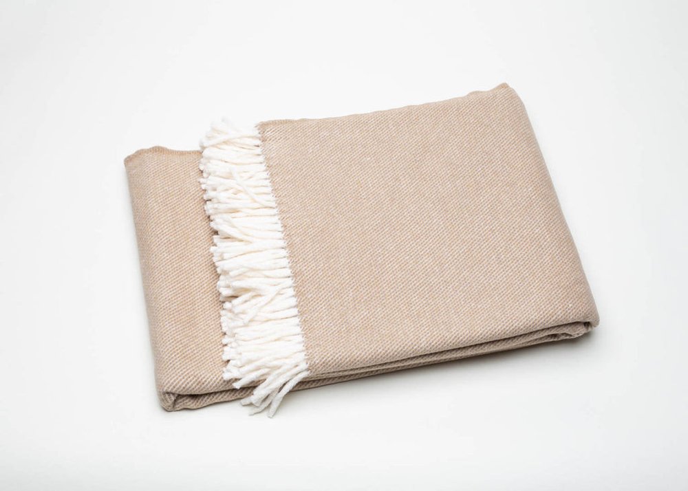 Stone Mini Dot Fringed Throw Blanket on a white background