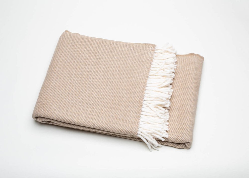 Stone Mini Dot Fringed Throw Blanket on a white background