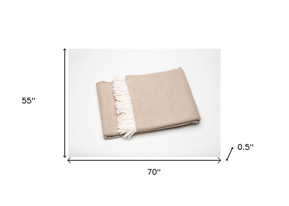 Stone Mini Dot Fringed Throw Blanket on a white background