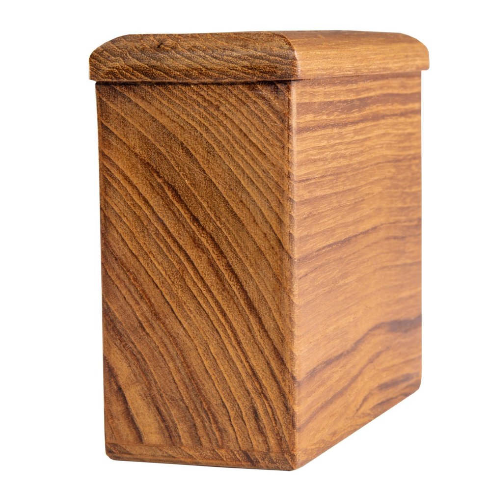 Traditional Solid Teak Rectangular Toothbrush Holder on a white background