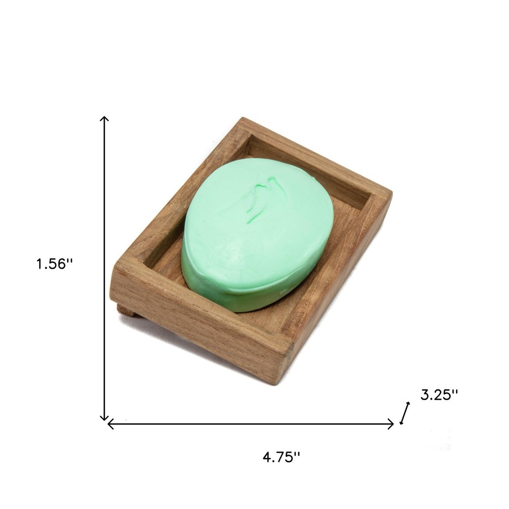 Traditional Solid Teak Wall Mount Soap Dish on a white background