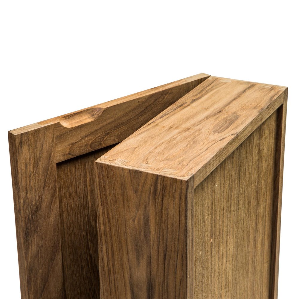 Solid Teak Mirrored Hanging Medicine Cabinet on a white background