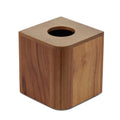 Designer Genuine Teak Tissue Box Cover on a white background